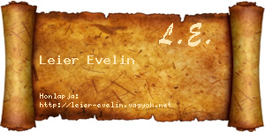 Leier Evelin névjegykártya